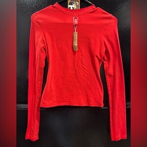 Skims Red Women’s Long Sleeve Shirt Size Small